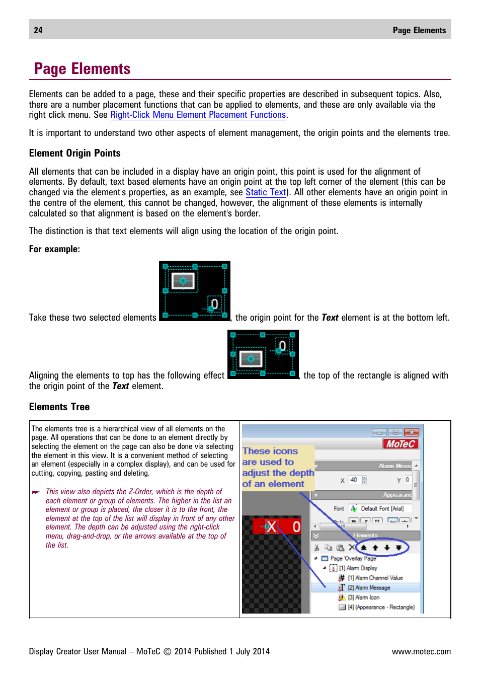 Page elements | MoTeC Display Creator User Manual | Page 24 / 66