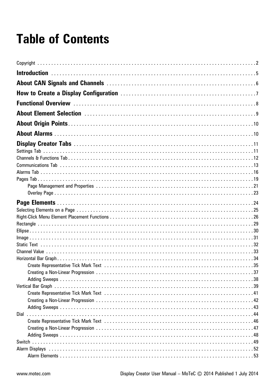 MoTeC Display Creator User Manual | Page 3 / 66