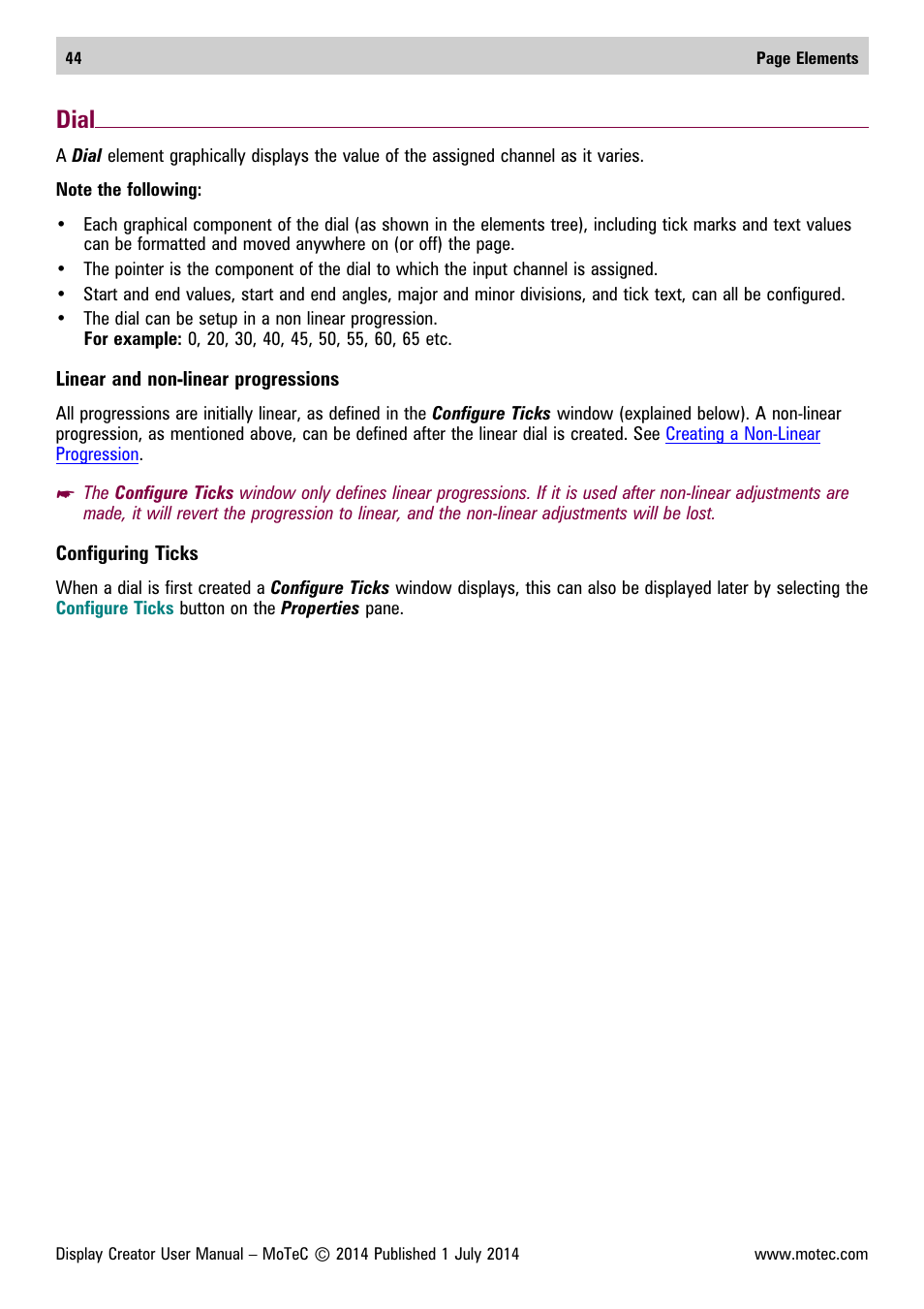 Dial | MoTeC Display Creator User Manual | Page 44 / 66