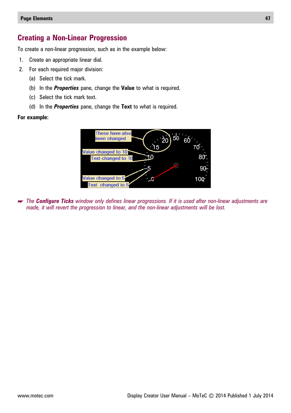 Creating a non-linear progression | MoTeC Display Creator User Manual | Page 47 / 66