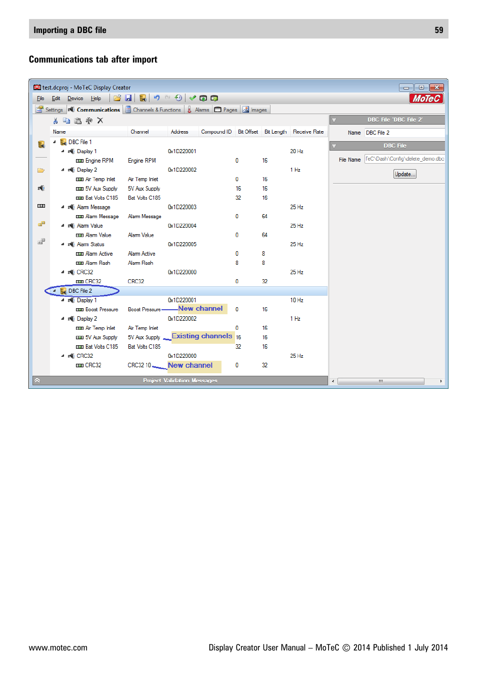 MoTeC Display Creator User Manual | Page 59 / 66