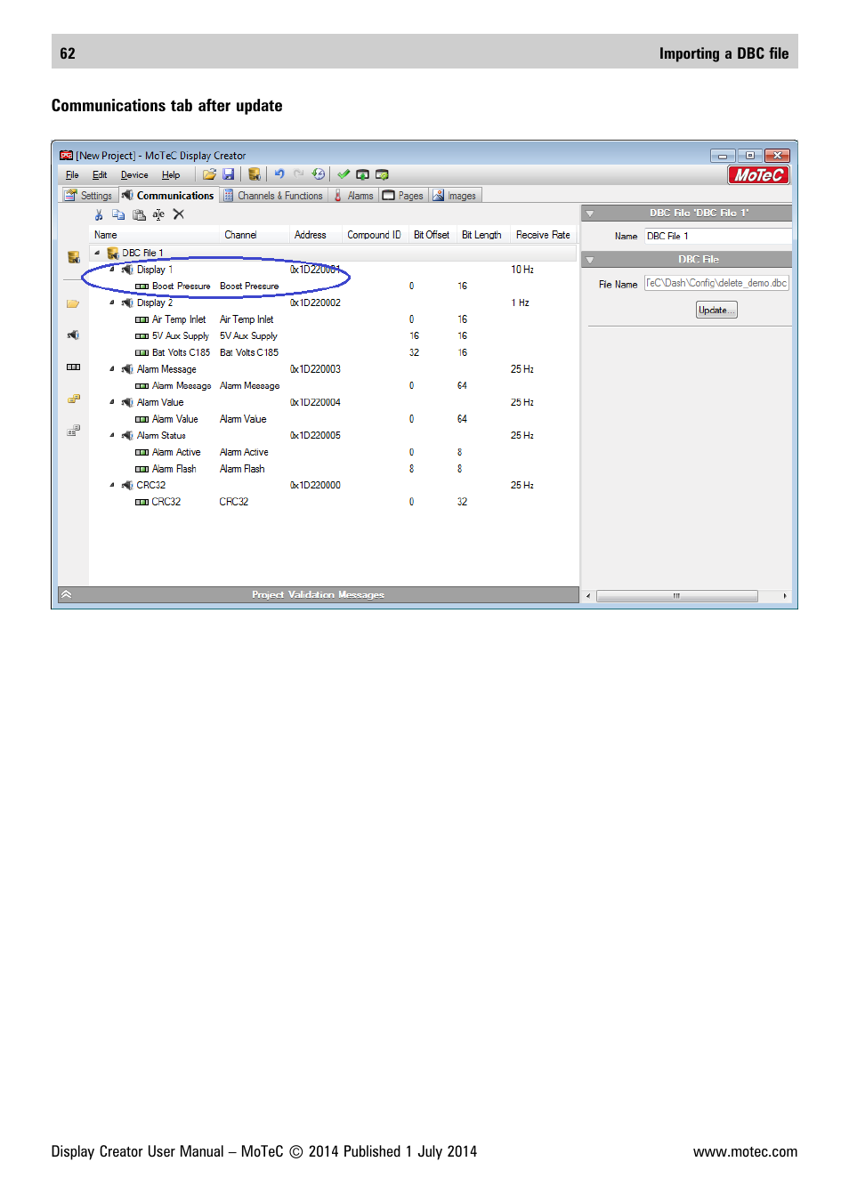 MoTeC Display Creator User Manual | Page 62 / 66