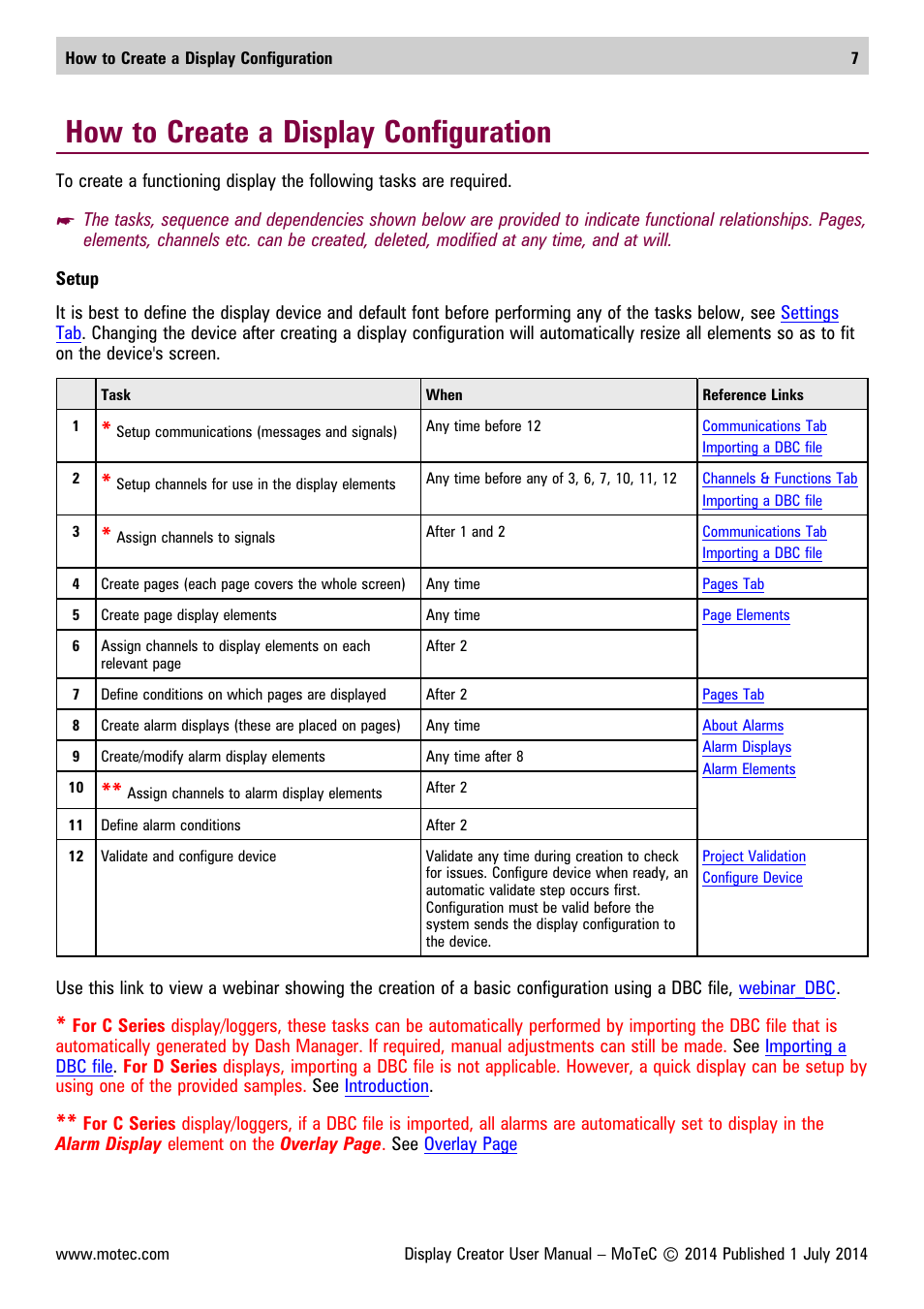 How to create a display configuration | MoTeC Display Creator User Manual | Page 7 / 66