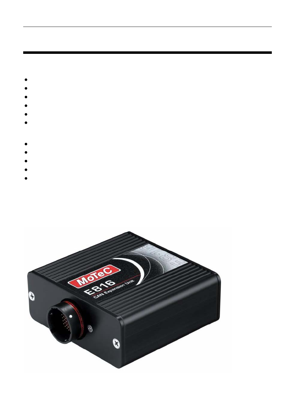 Overview | MoTeC E816 User Manual | Page 4 / 30