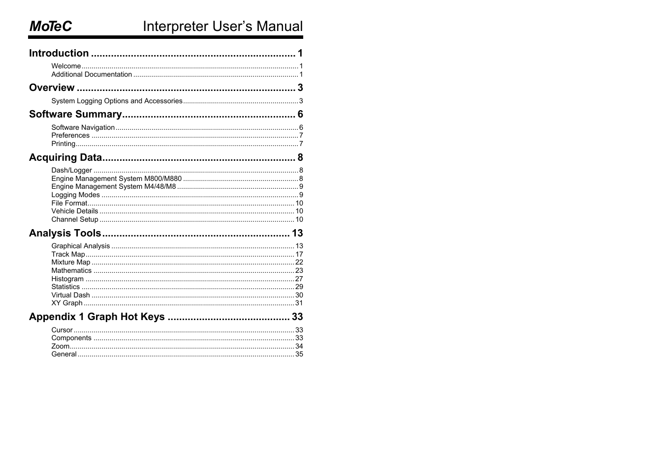 MoTeC Interpreter User Manual | 37 pages