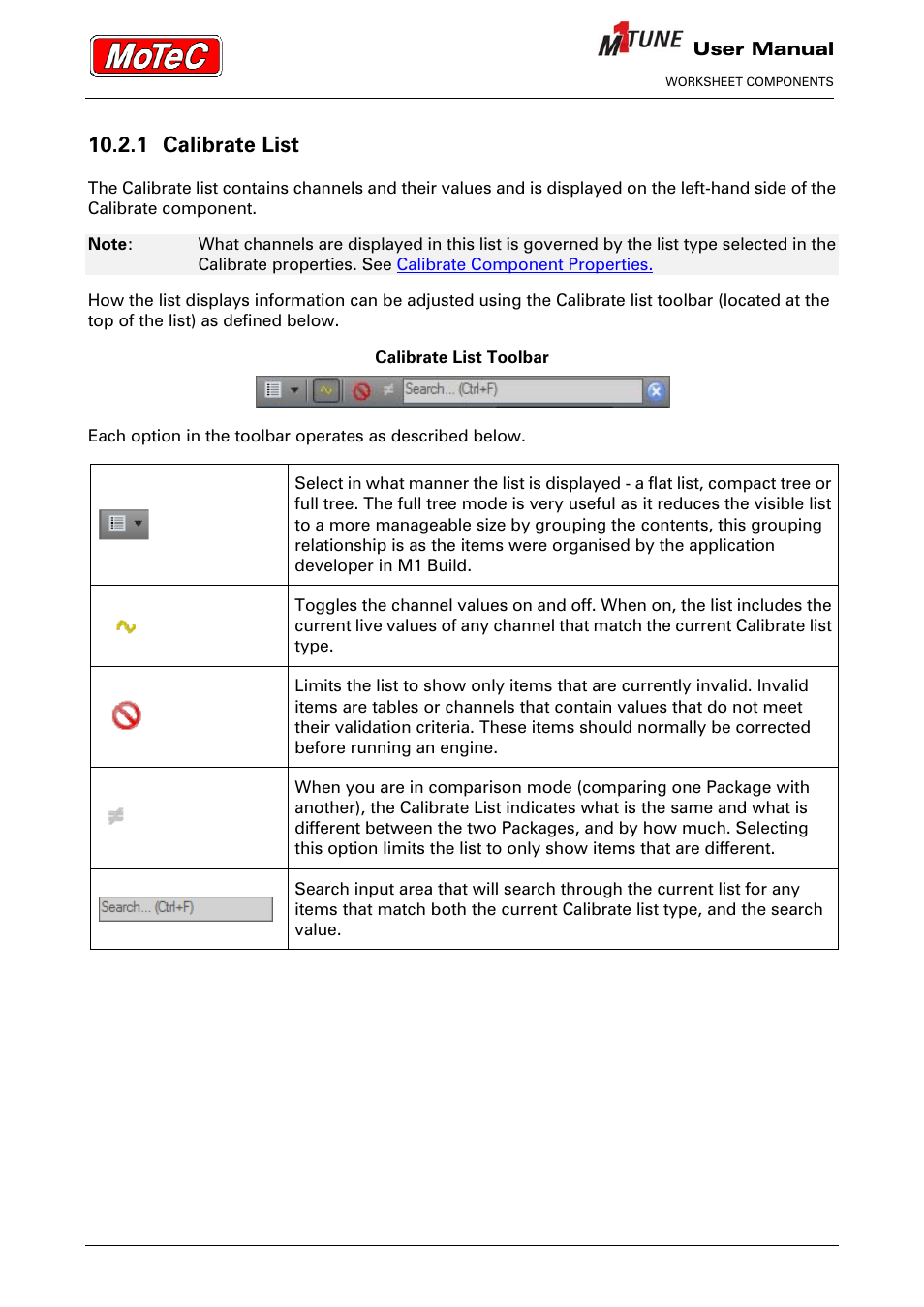 1 calibrate list | MoTeC M1 Tune User Manual User Manual | Page 28 / 77