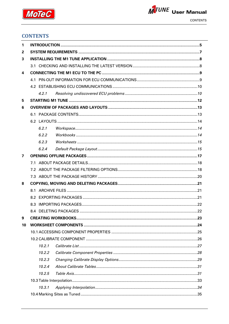 MoTeC M1 Tune User Manual User Manual | Page 3 / 77