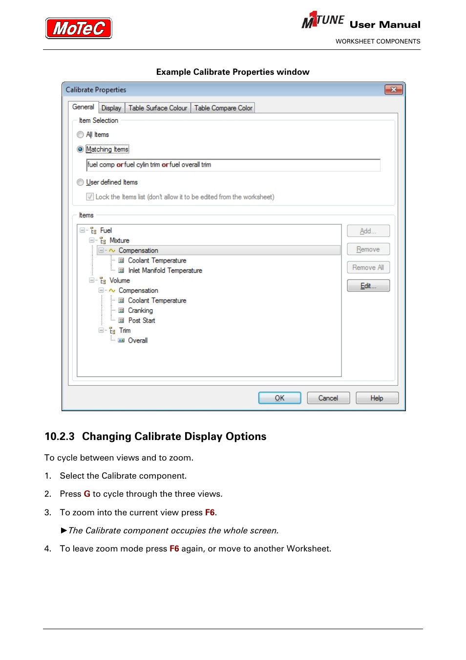 3 changing calibrate display options | MoTeC M1 Tune User Manual User Manual | Page 30 / 77