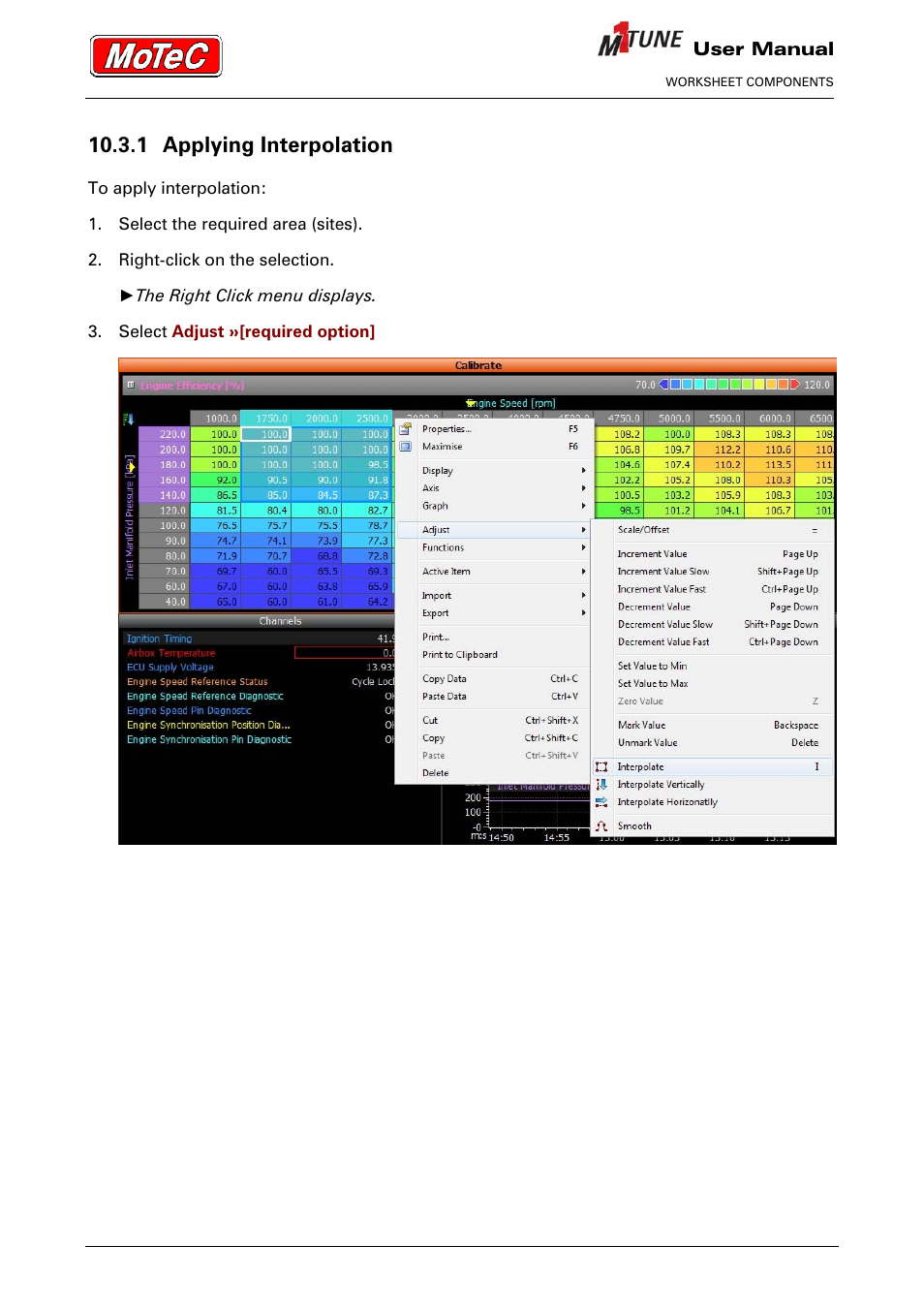 1 applying interpolation | MoTeC M1 Tune User Manual User Manual | Page 35 / 77