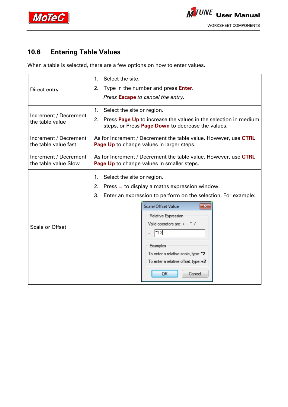 6 entering table values | MoTeC M1 Tune User Manual User Manual | Page 37 / 77