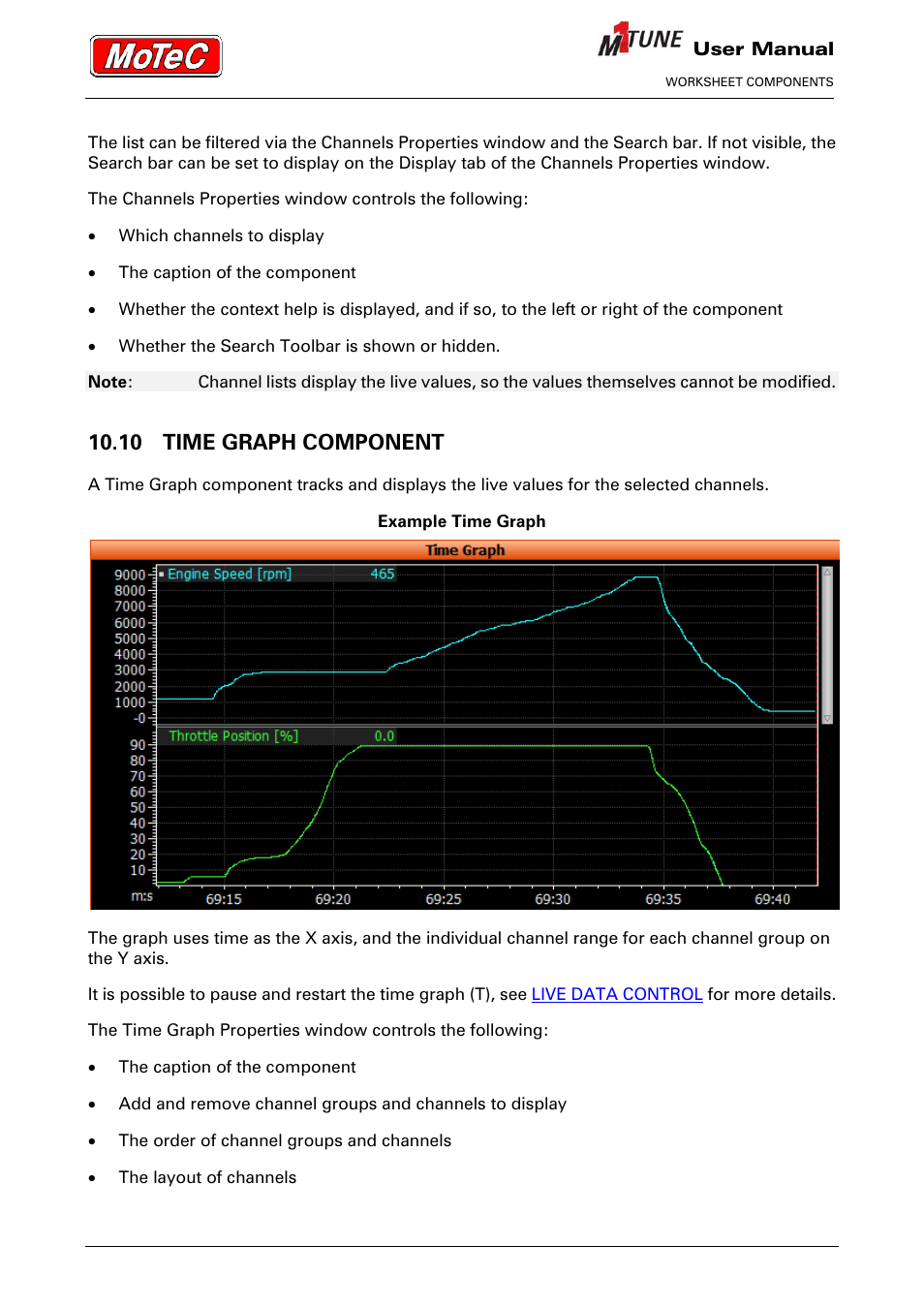 10 time graph component | MoTeC M1 Tune User Manual User Manual | Page 40 / 77