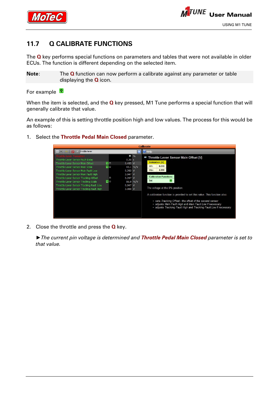 7 q calibrate functions | MoTeC M1 Tune User Manual User Manual | Page 52 / 77