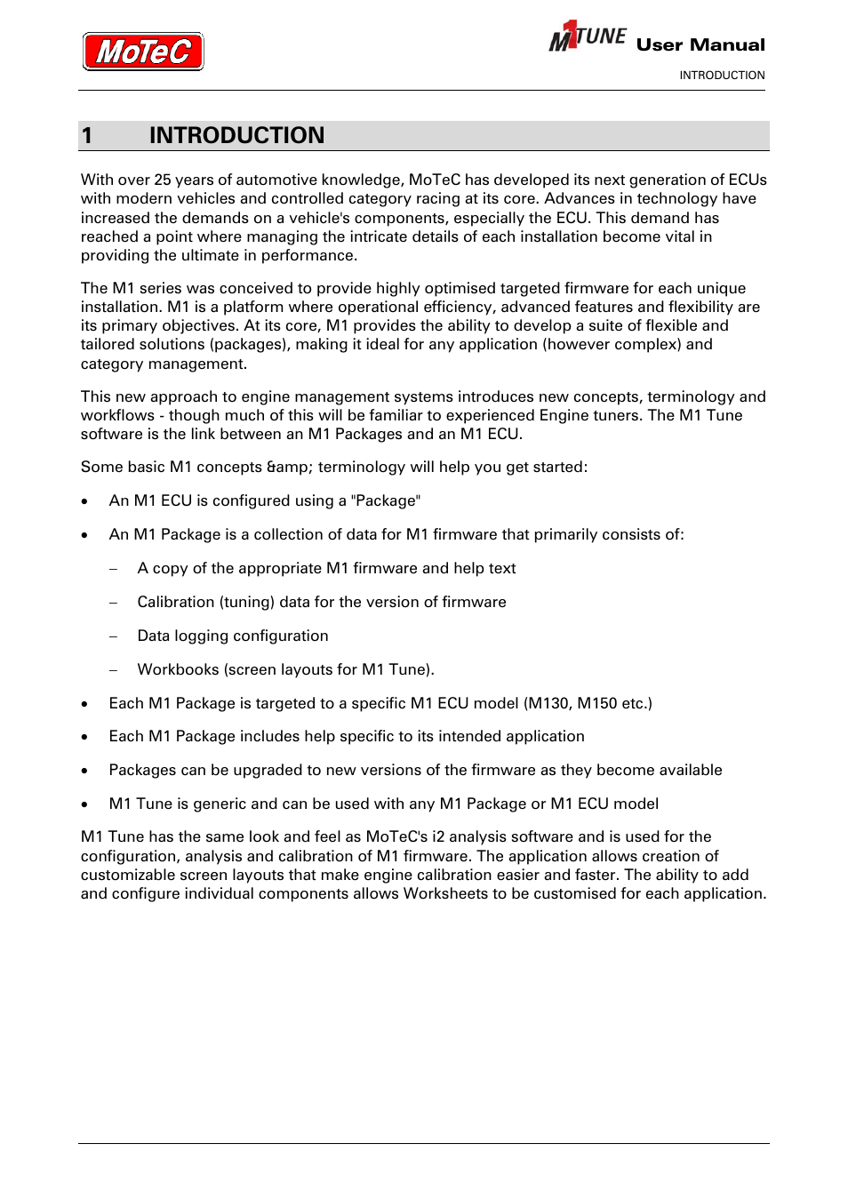 1introduction | MoTeC M1 Tune User Manual User Manual | Page 6 / 77