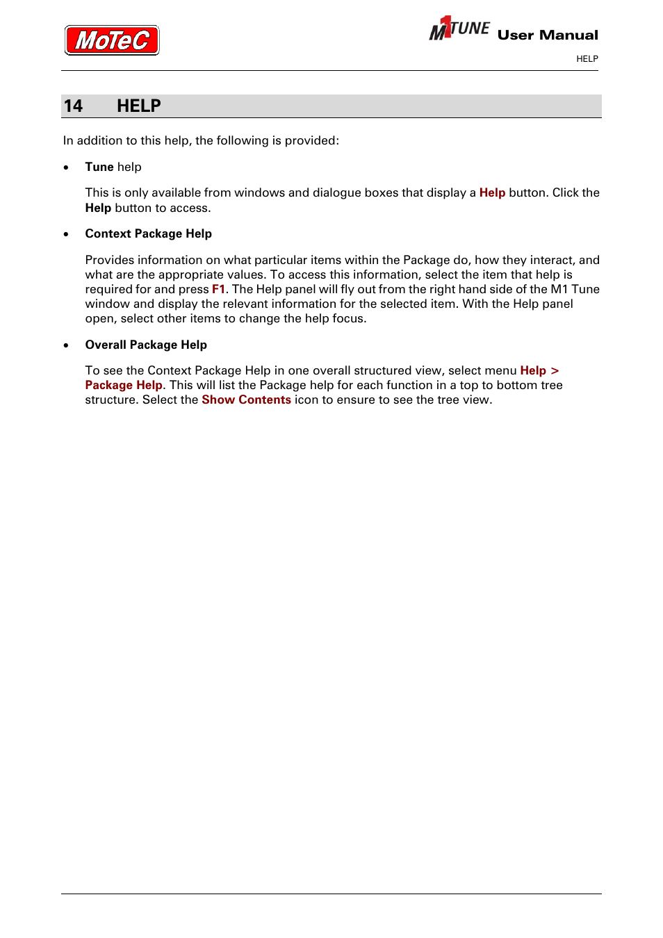 14 help | MoTeC M1 Tune User Manual User Manual | Page 67 / 77