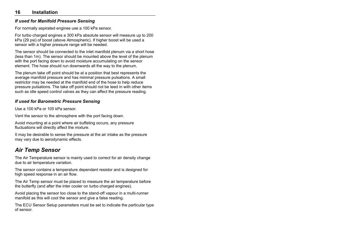 Air temp sensor | MoTeC M8 User Manual | Page 18 / 63