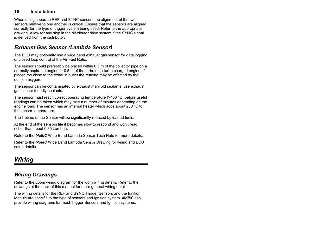 Wiring | MoTeC M8 User Manual | Page 20 / 63