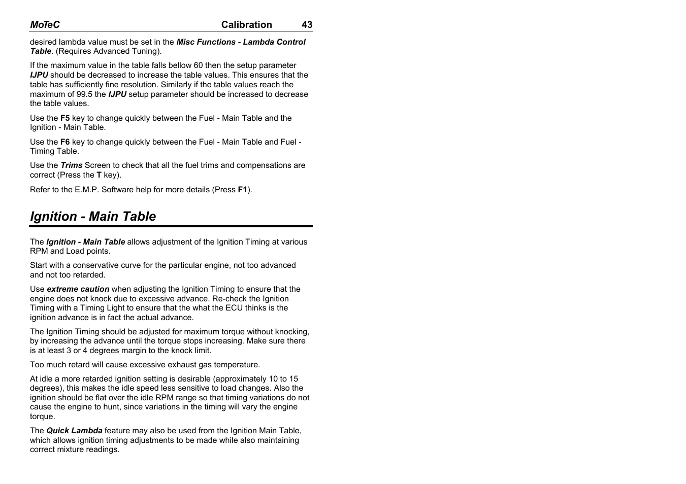 Ignition - main table | MoTeC M8 User Manual | Page 45 / 63