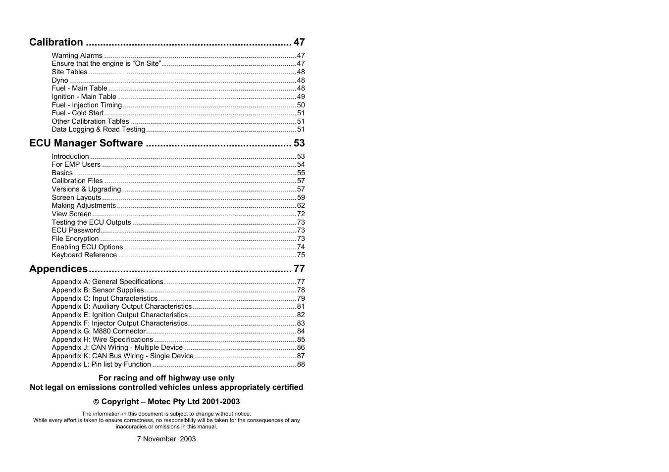 MoTeC M880 User Manual | Page 2 / 101