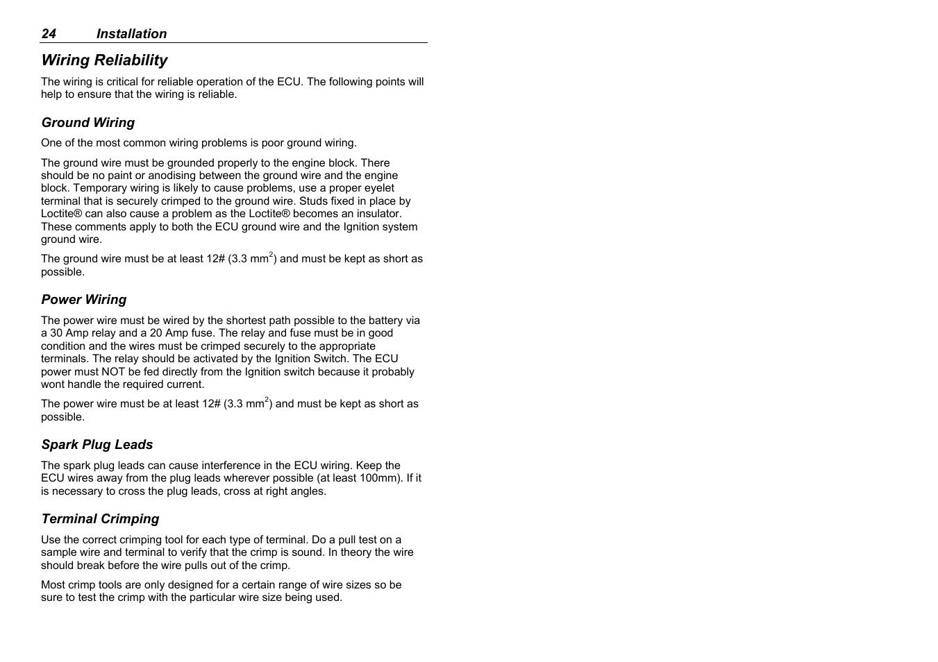 Wiring reliability | MoTeC M880 User Manual | Page 26 / 101