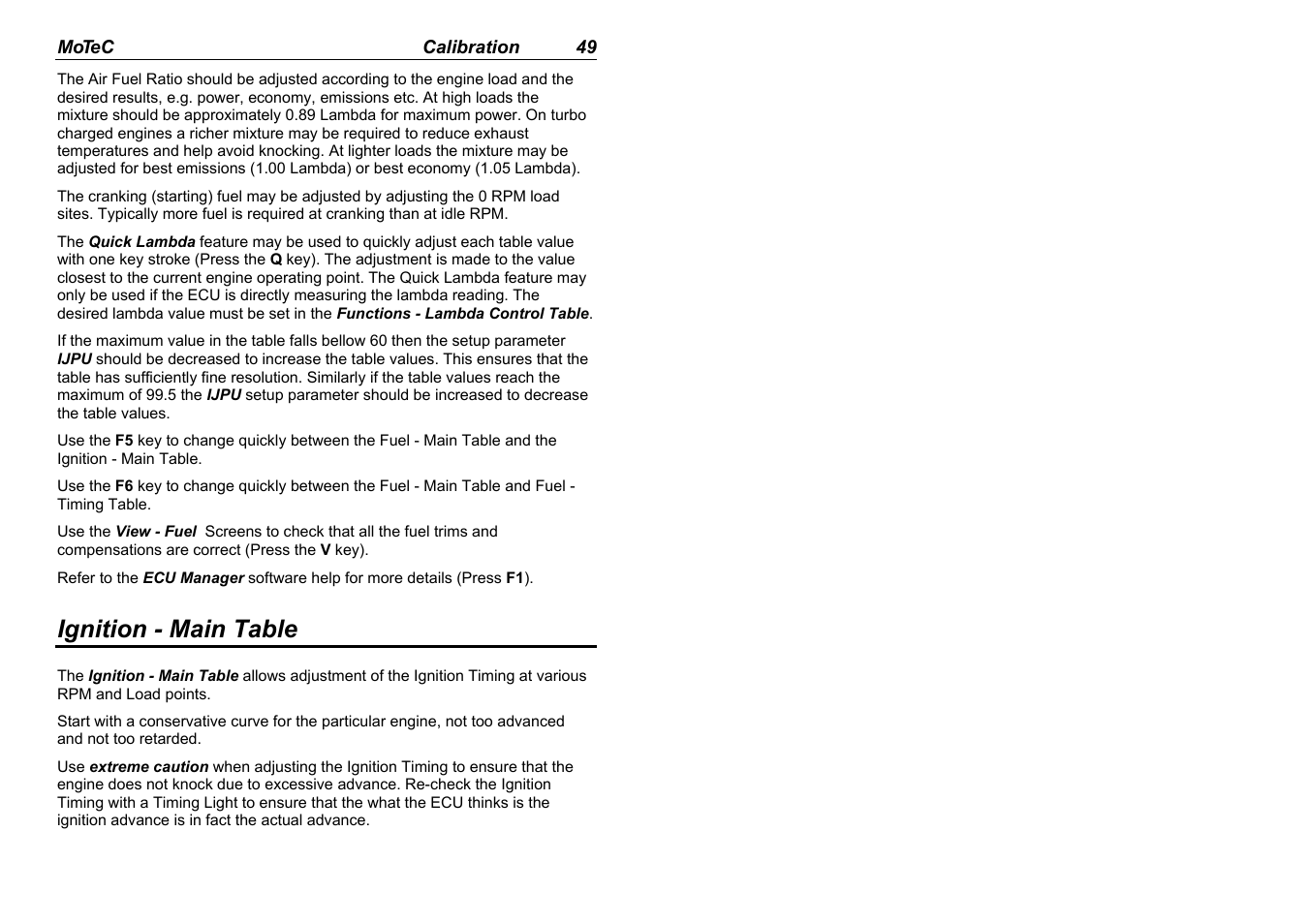 Ignition - main table | MoTeC M880 User Manual | Page 51 / 101