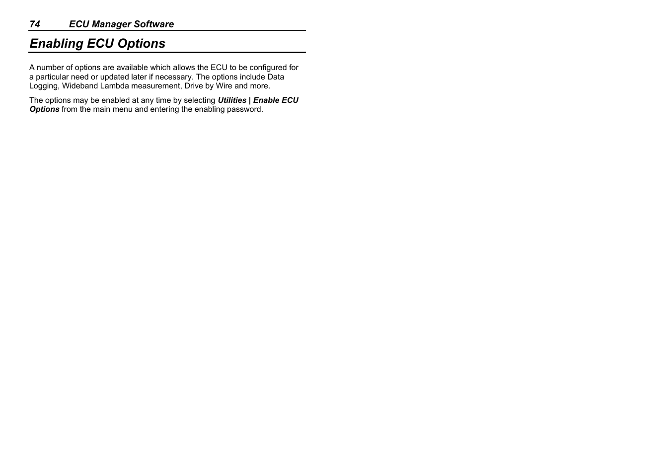 Enabling ecu options | MoTeC M880 User Manual | Page 76 / 101