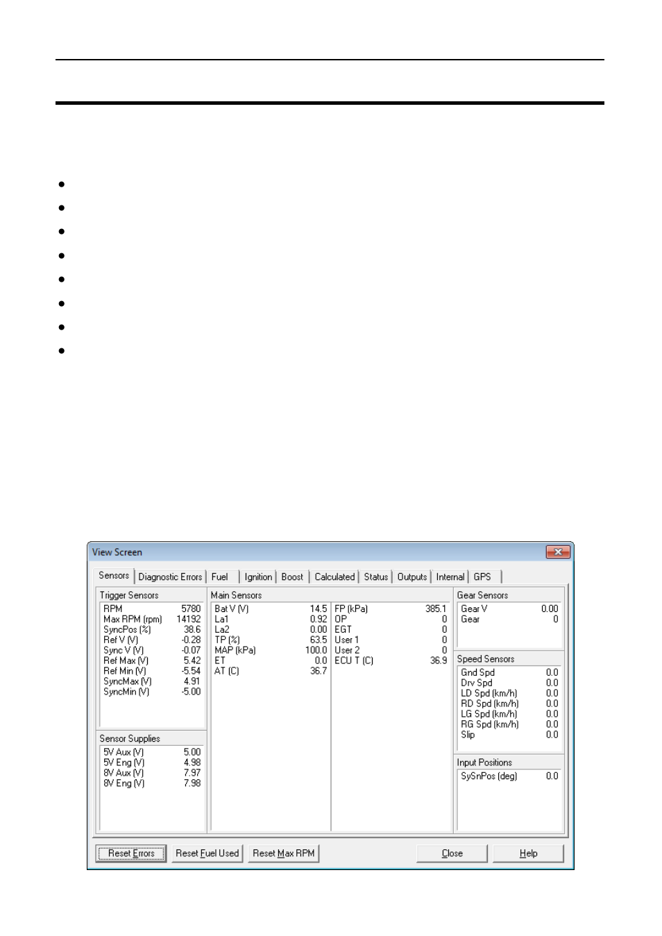 View screen, Motec ecu manager software 65 | MoTeC M84 User Manual | Page 67 / 86