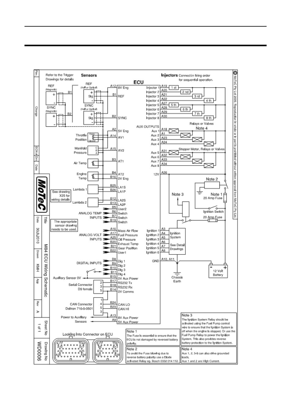 Appendix m: wiring schematic | MoTeC M84 User Manual | Page 83 / 86