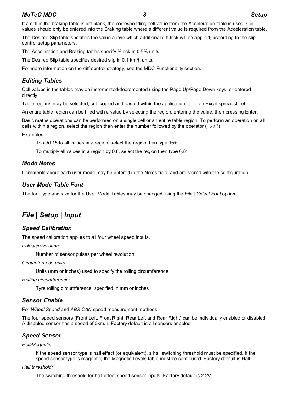 File | setup | input | MoTeC MDC User Manual | Page 10 / 22