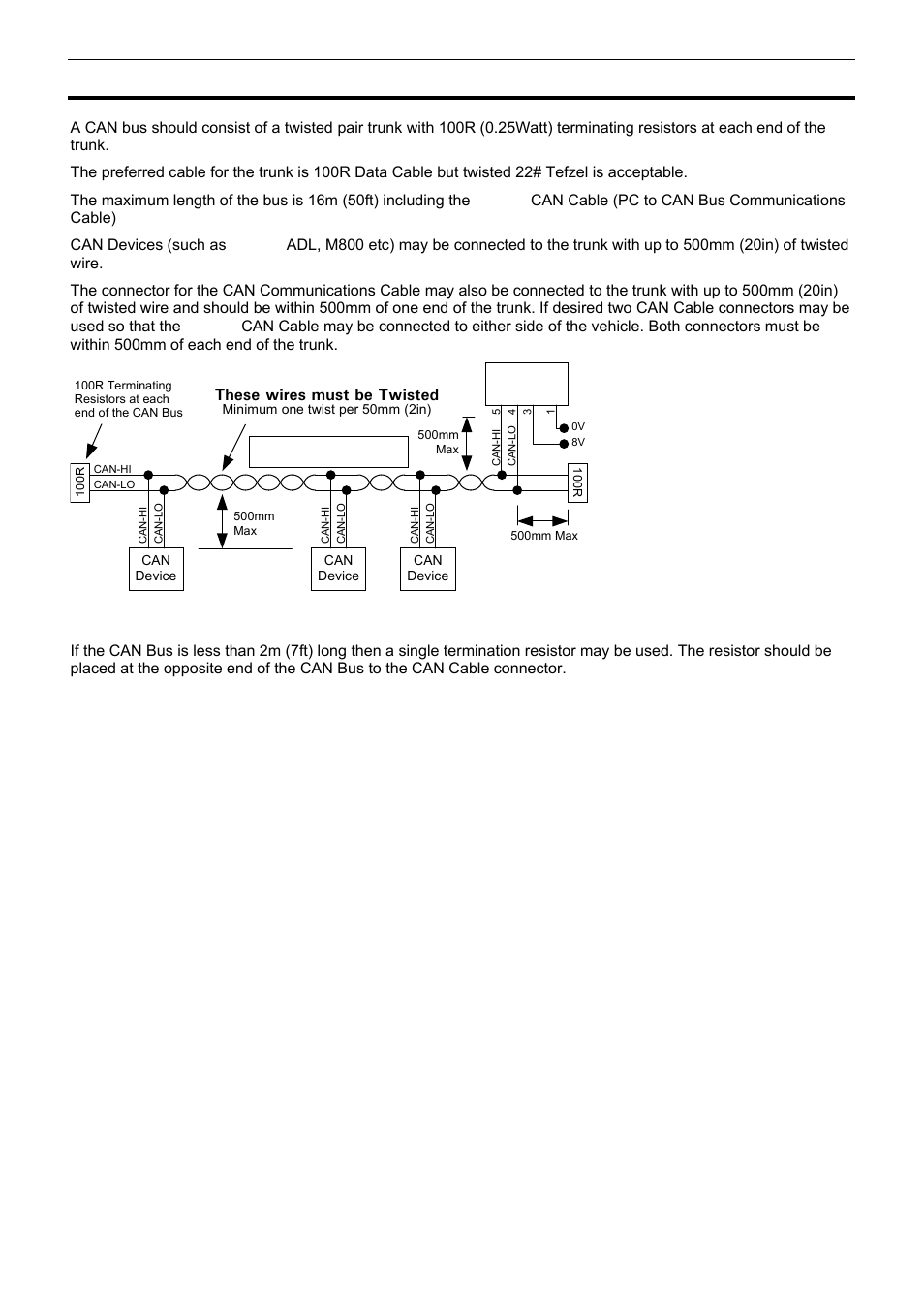 Appendix c – can wiring practices, Motec mdc2 15 appendices, Can bus | Short can bus | MoTeC MDC2 User Manual | Page 17 / 20