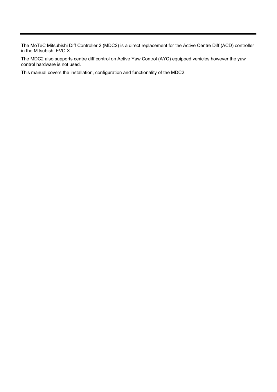 Introduction | MoTeC MDC2 User Manual | Page 3 / 20