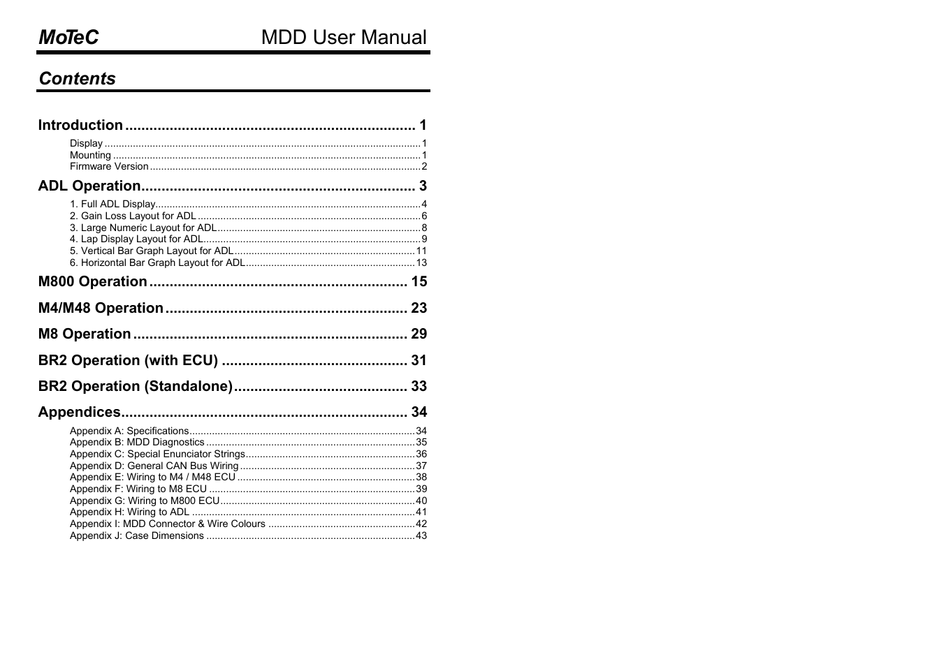 MoTeC MDD User Manual | 48 pages