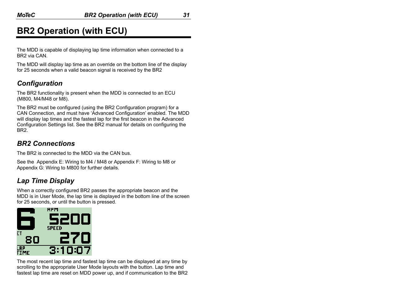 Br2 operation (with ecu) | MoTeC MDD User Manual | Page 33 / 48
