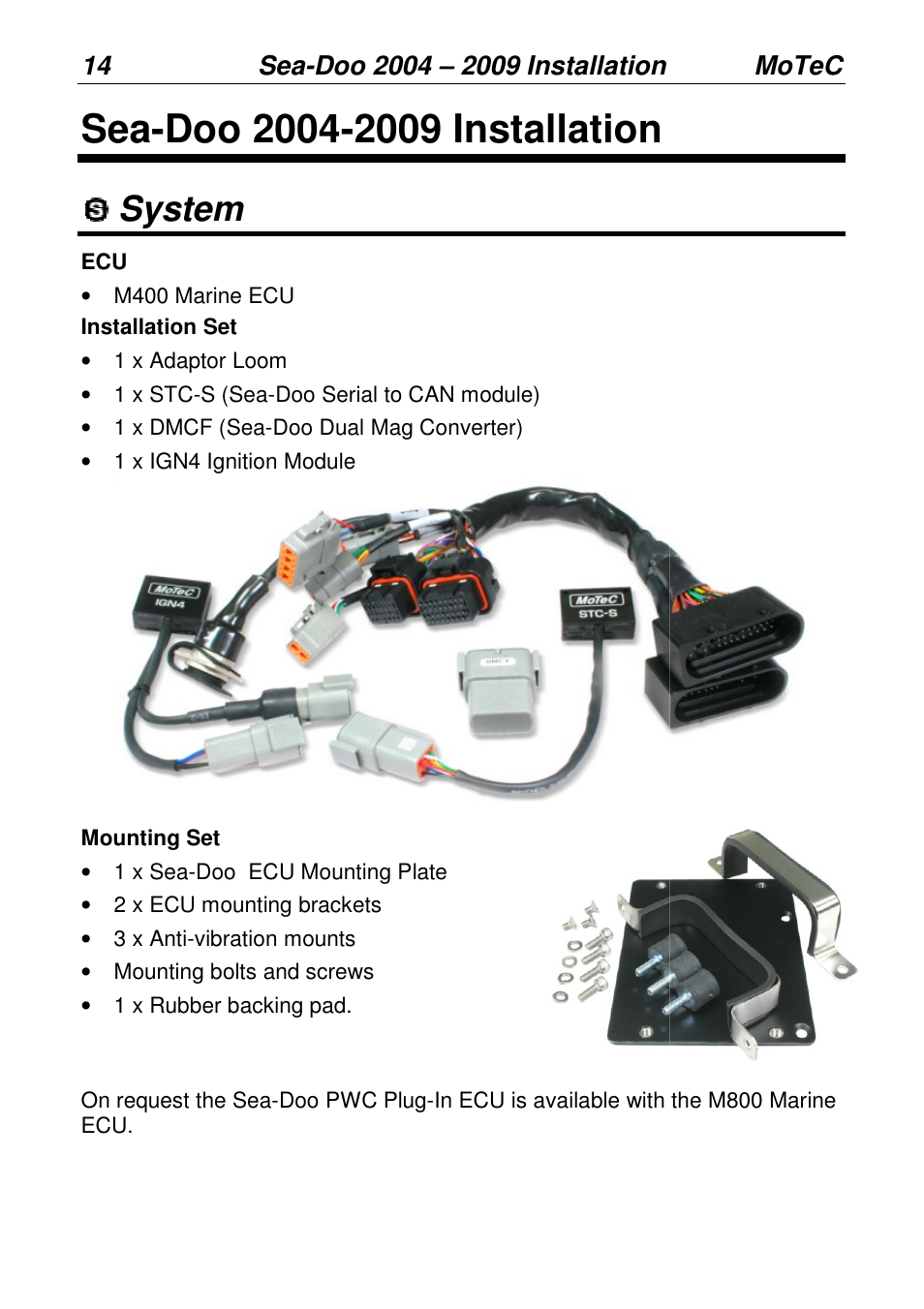 System | MoTeC PWC Plug-In ECU User Manual | Page 21 / 91