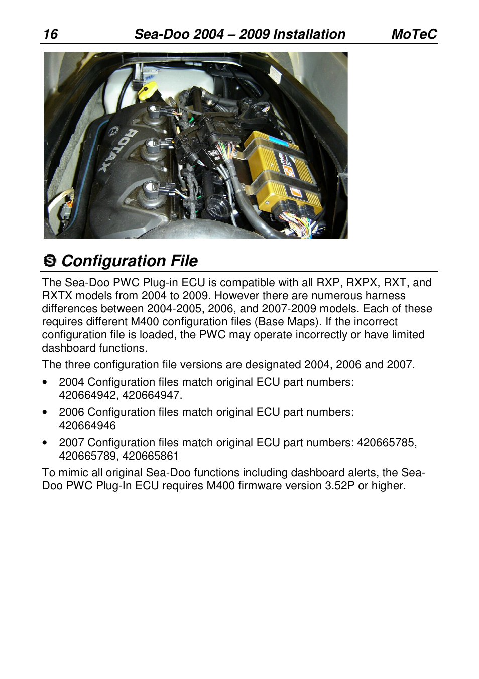 Configuration file, Motec | MoTeC PWC Plug-In ECU User Manual | Page 23 / 91