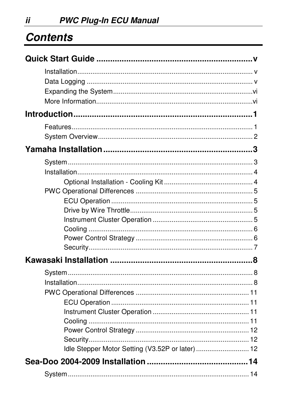 MoTeC PWC Plug-In ECU User Manual | Page 3 / 91