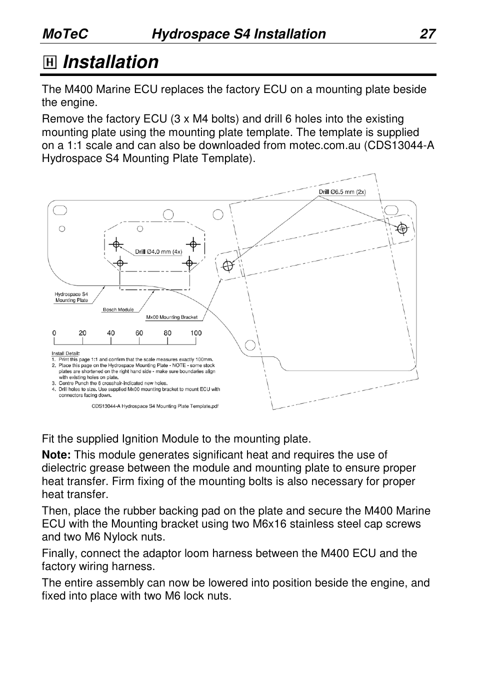 Installation | MoTeC PWC Plug-In ECU User Manual | Page 34 / 91