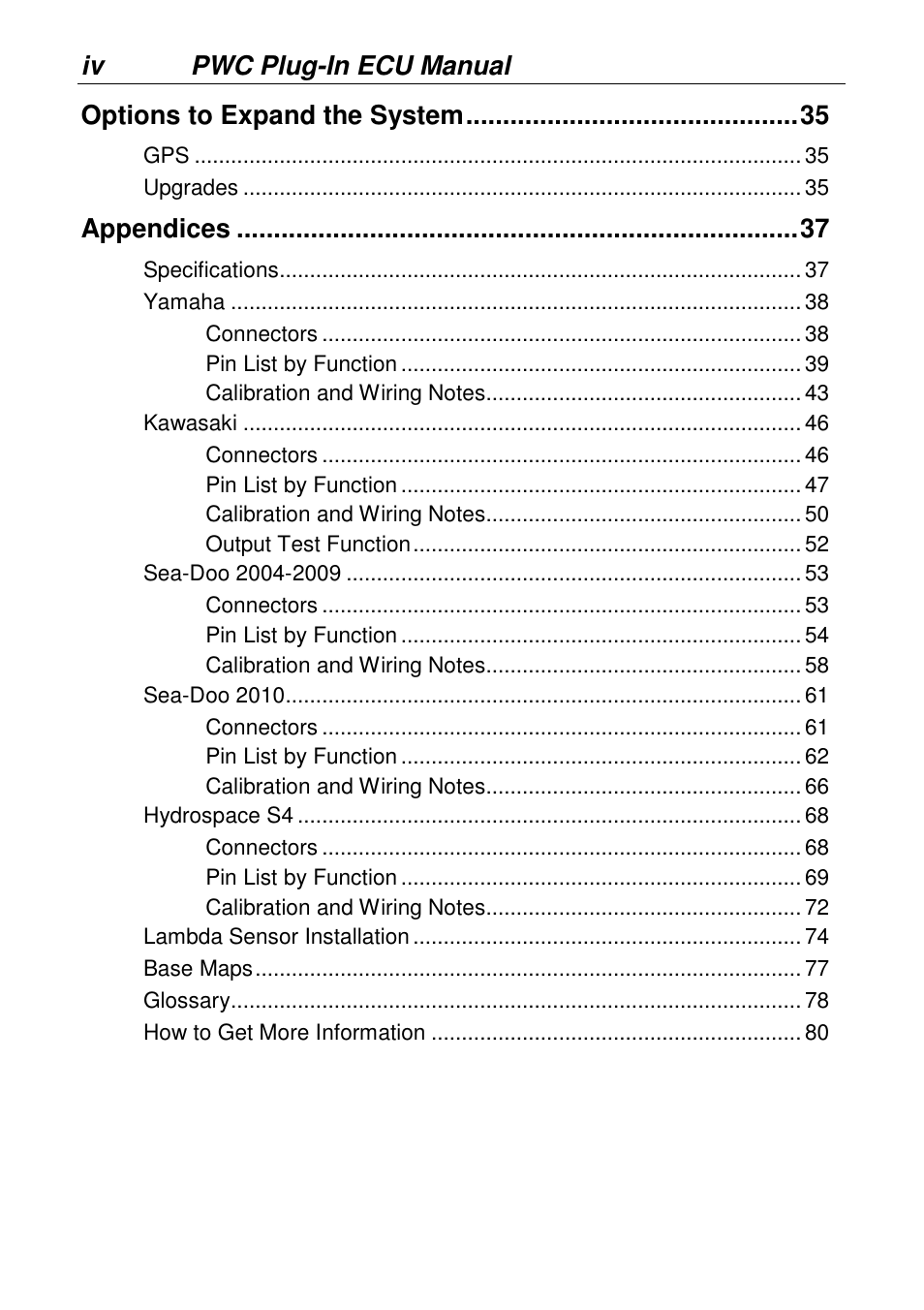 MoTeC PWC Plug-In ECU User Manual | Page 5 / 91