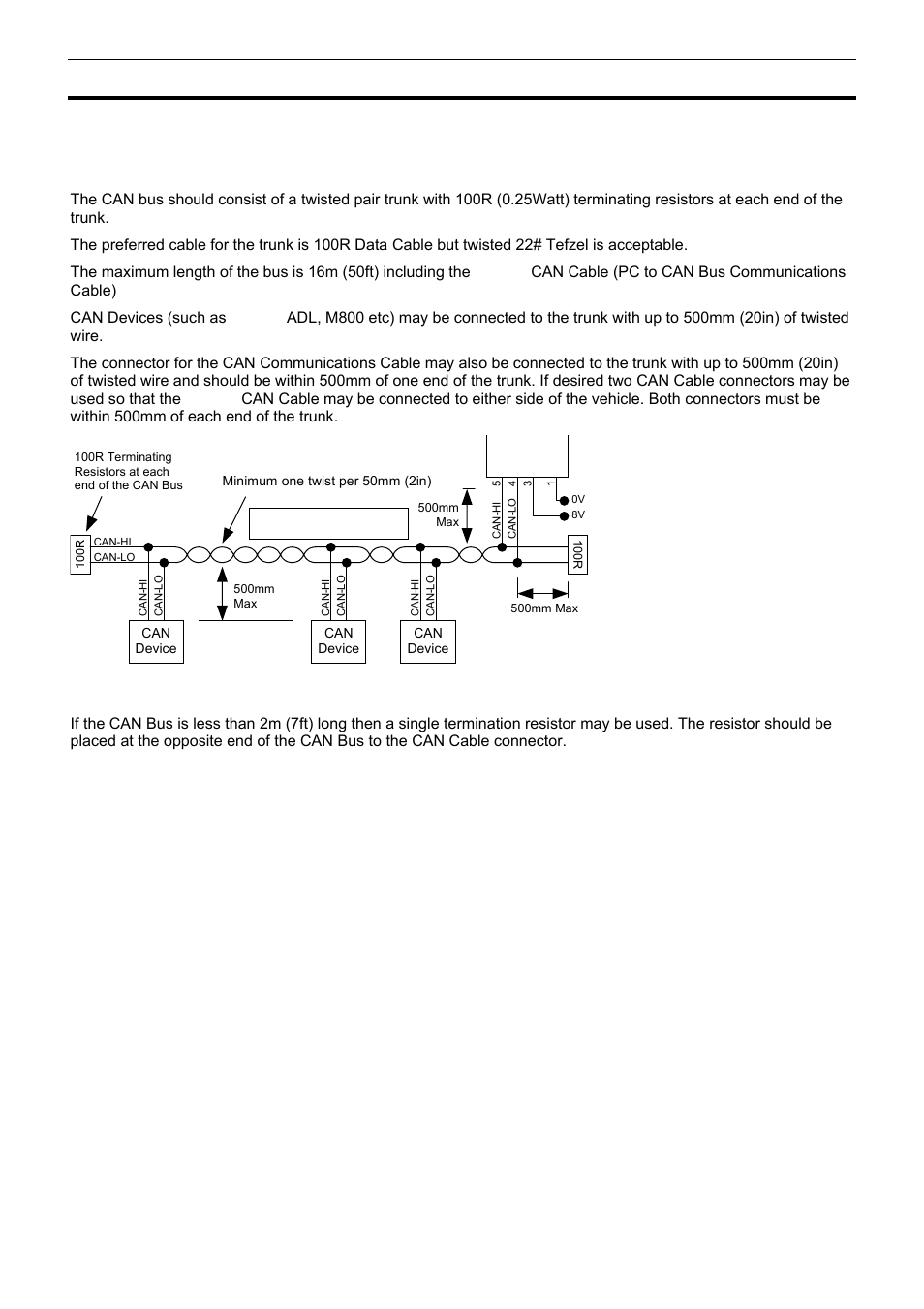 Appendix c – can wiring practices, Motec sdc3 17 appendices, Can bus | Short can bus | MoTeC SDC3 User Manual | Page 19 / 24