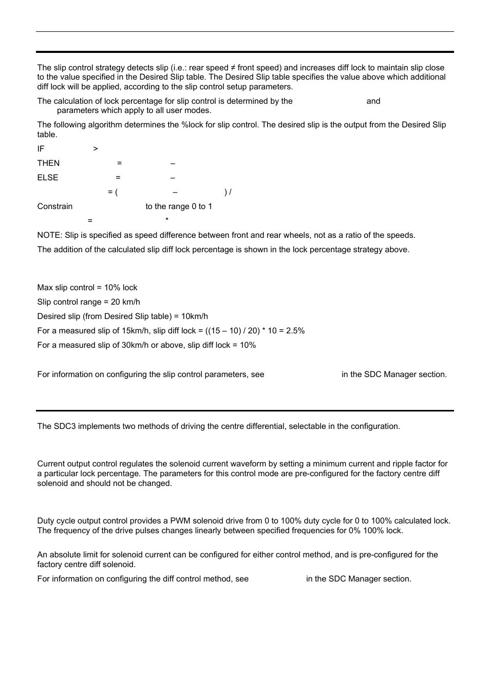 Slip control, Diff control methods, Slip control example | Current control, Duty cycle control | MoTeC SDC3 User Manual | Page 6 / 24