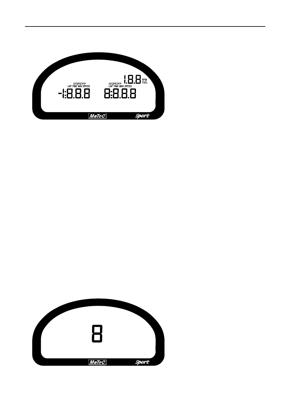 Numeric displays, Centre numeric display, Motec overview 3 | MoTeC SDL User Manual | Page 5 / 70