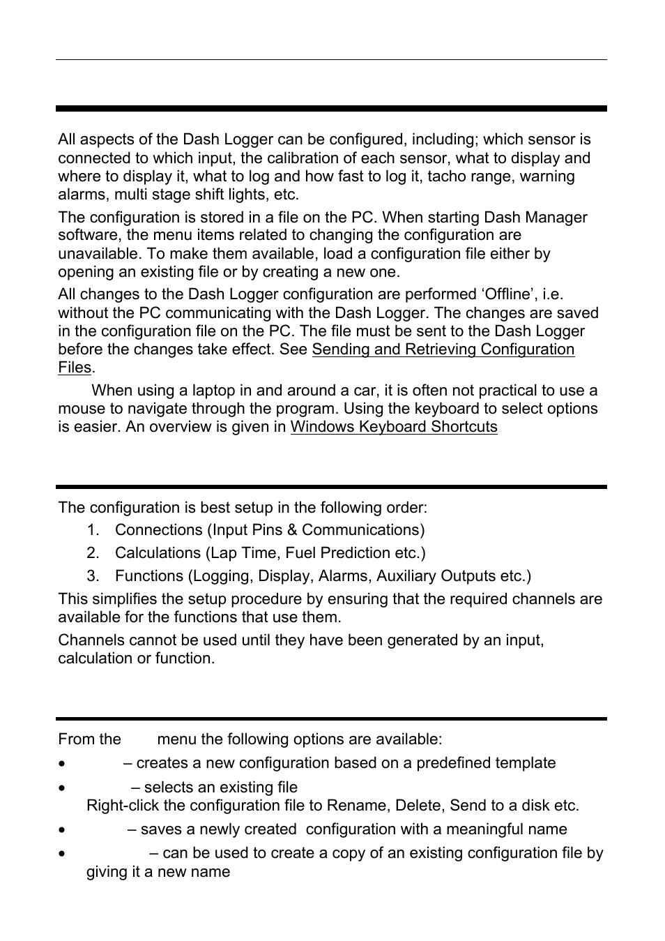 Configuration, Configuration sequence, Configuration file | MoTeC ESDL3 User Manual | Page 19 / 76