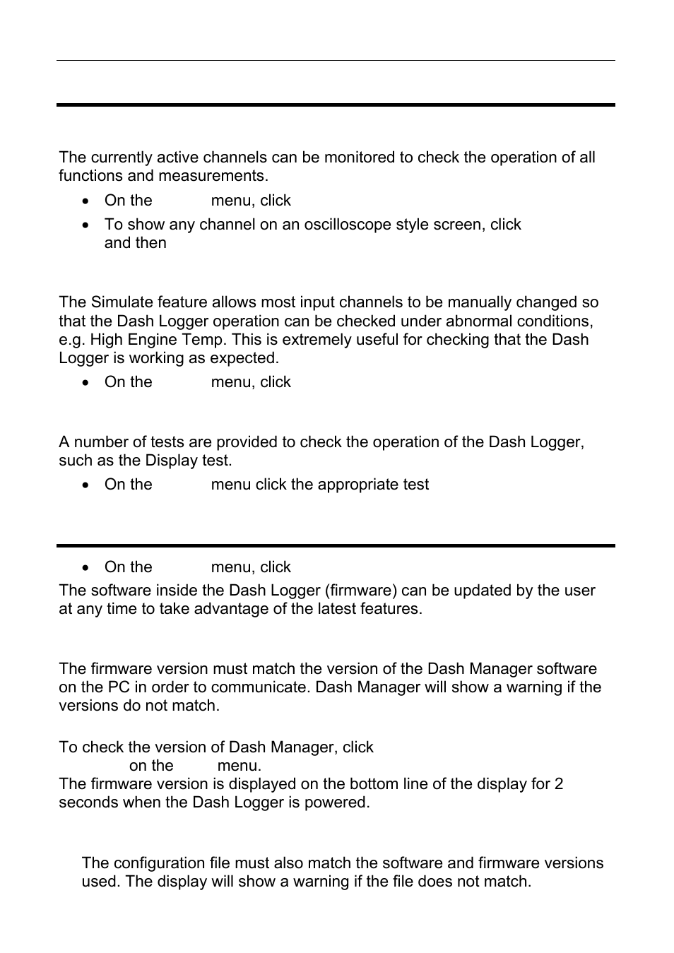 Checking operation, Configuration versions and updating | MoTeC ESDL3 User Manual | Page 38 / 76