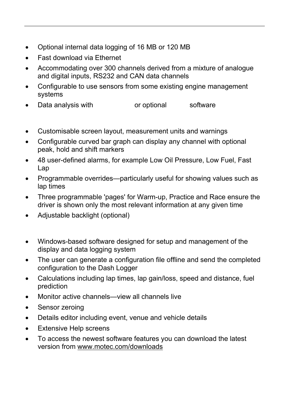 2 introduction logging and analysis, Display, Software | MoTeC ESDL3 User Manual | Page 6 / 76