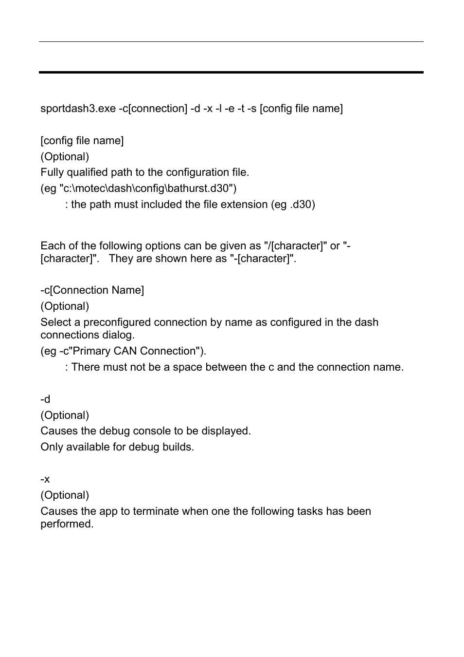 Command line | MoTeC ESDL3 User Manual | Page 62 / 76