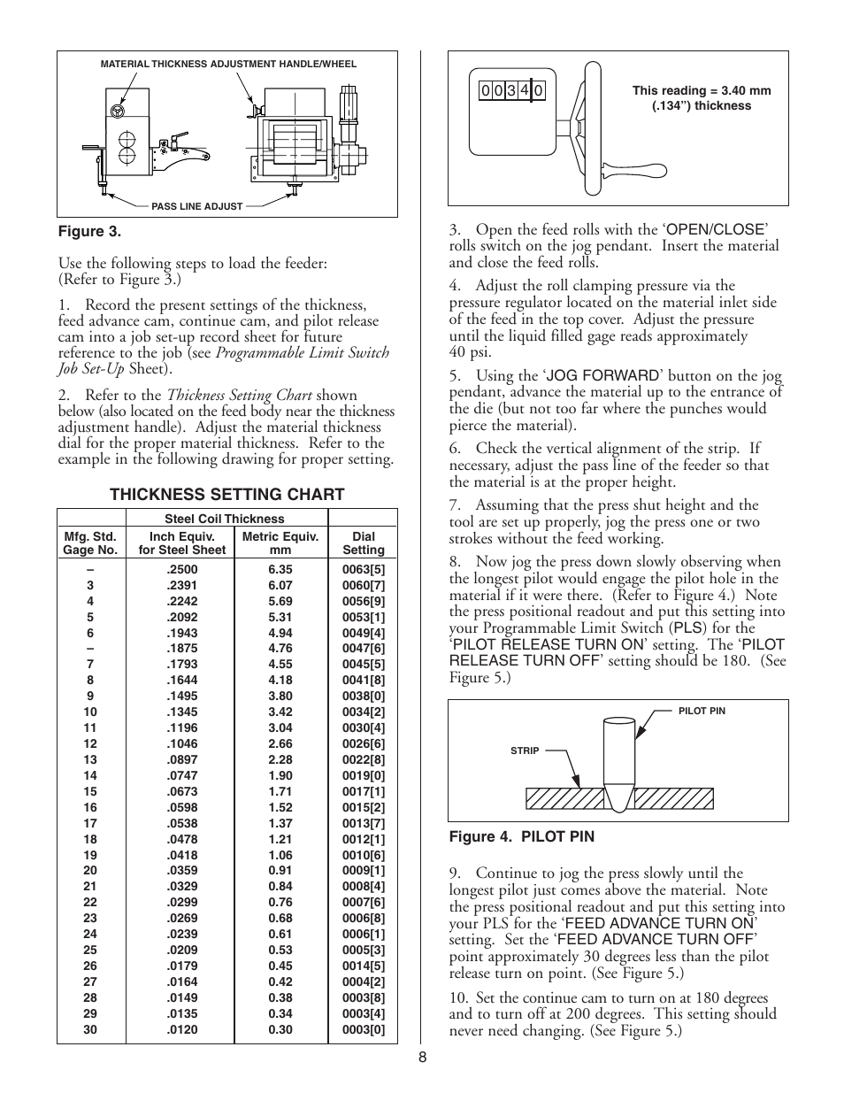 PA Industries Magnum Servo Roll Feed SRF-M12/18/24/32/36/48 - Installation and Operating Instructions User Manual | Page 8 / 20