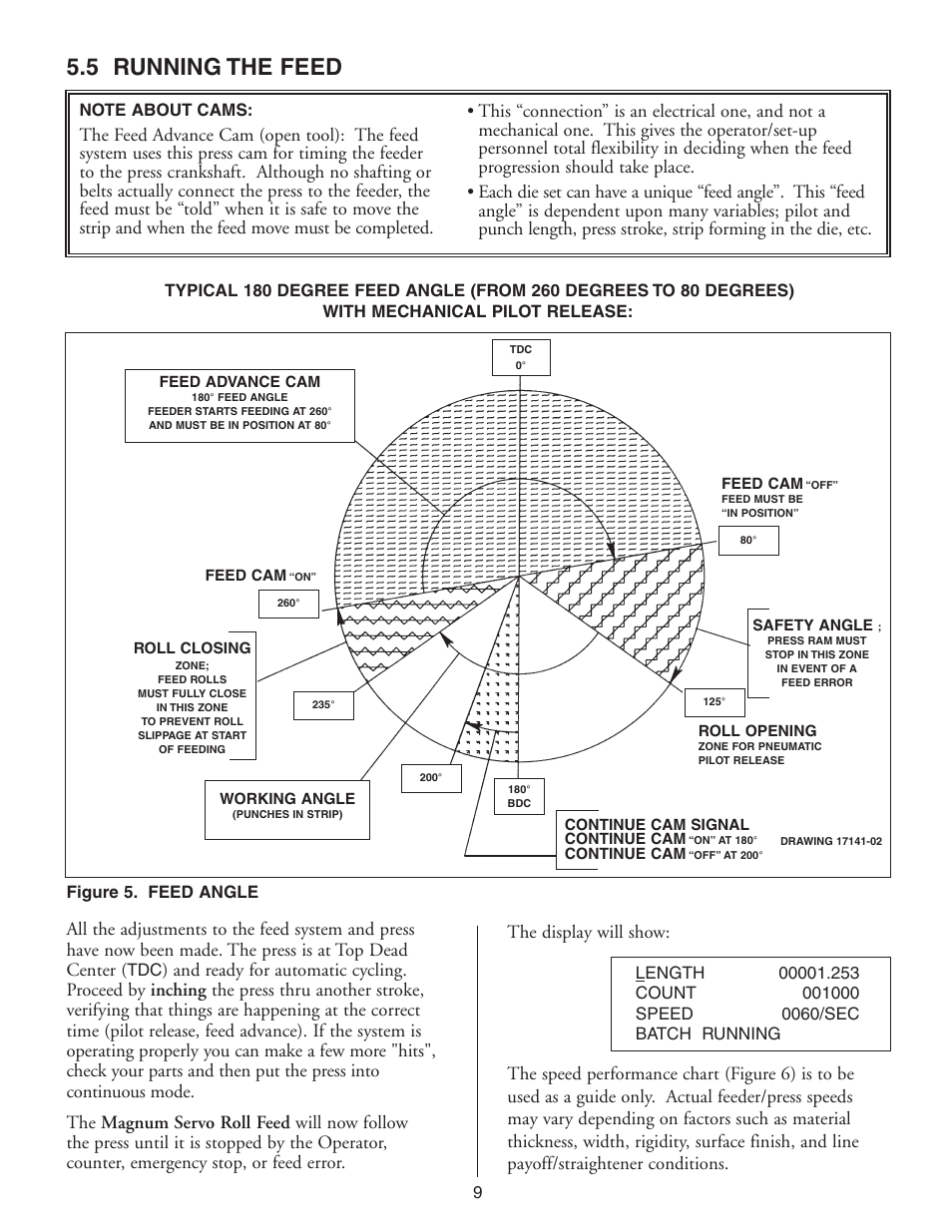 5 running the feed | PA Industries Magnum Servo Roll Feed SRF-M12/18/24/32/36/48 - Installation and Operating Instructions User Manual | Page 9 / 20