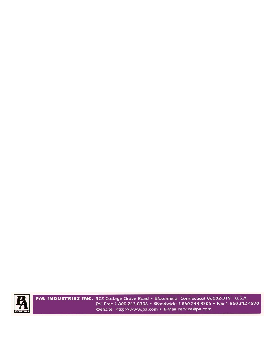 Warning, Safety program, Warranty | PA Industries MINI Servo Roll Feed SRF-105M through SRF-320 User Manual | Page 23 / 23