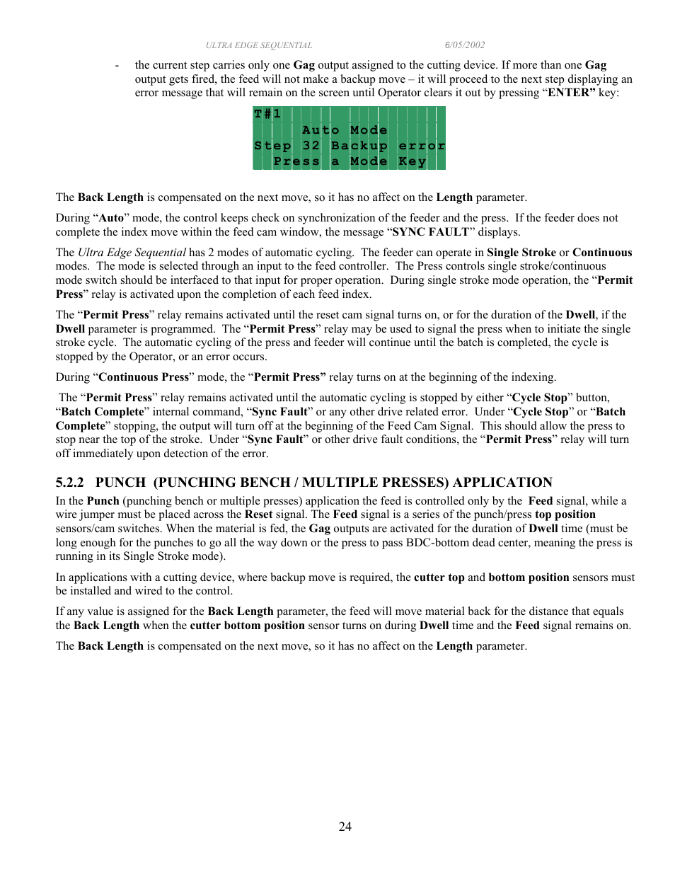 PA Industries Edge Sequential Servo Roll Feed SRF-100/125/200/300/400/500/600 - Operation Manual User Manual | Page 24 / 28