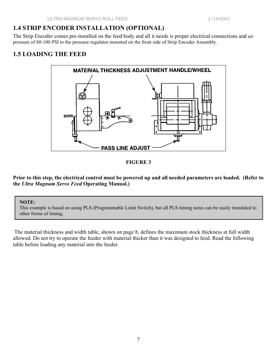 PA Industries Magnum Servo Roll Feed SRF-M12/18/24/32/36/48 - Installation Manual User Manual | Page 7 / 25