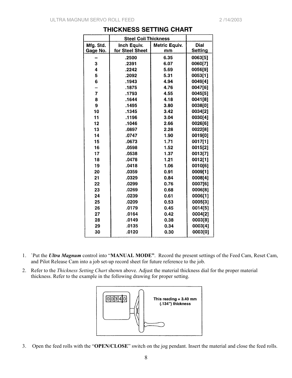 PA Industries Magnum Servo Roll Feed SRF-M12/18/24/32/36/48 - Installation Manual User Manual | Page 8 / 25